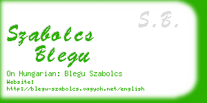 szabolcs blegu business card